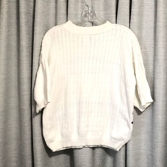 𝅺VINTAGE short sleeve cotton crewneck sweater size M - Picture 10 of 10
